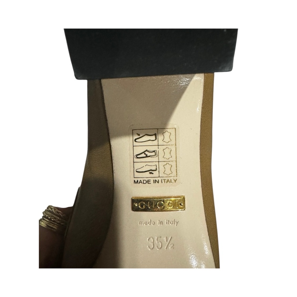 GUCCI Brown Leather Interlocking G
Zumi Logo Square Toe Block Heel
Loafers NEW - Picture 7 of 8